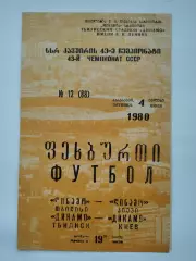 Динамо Тбилиси - Динамо Киев 1980