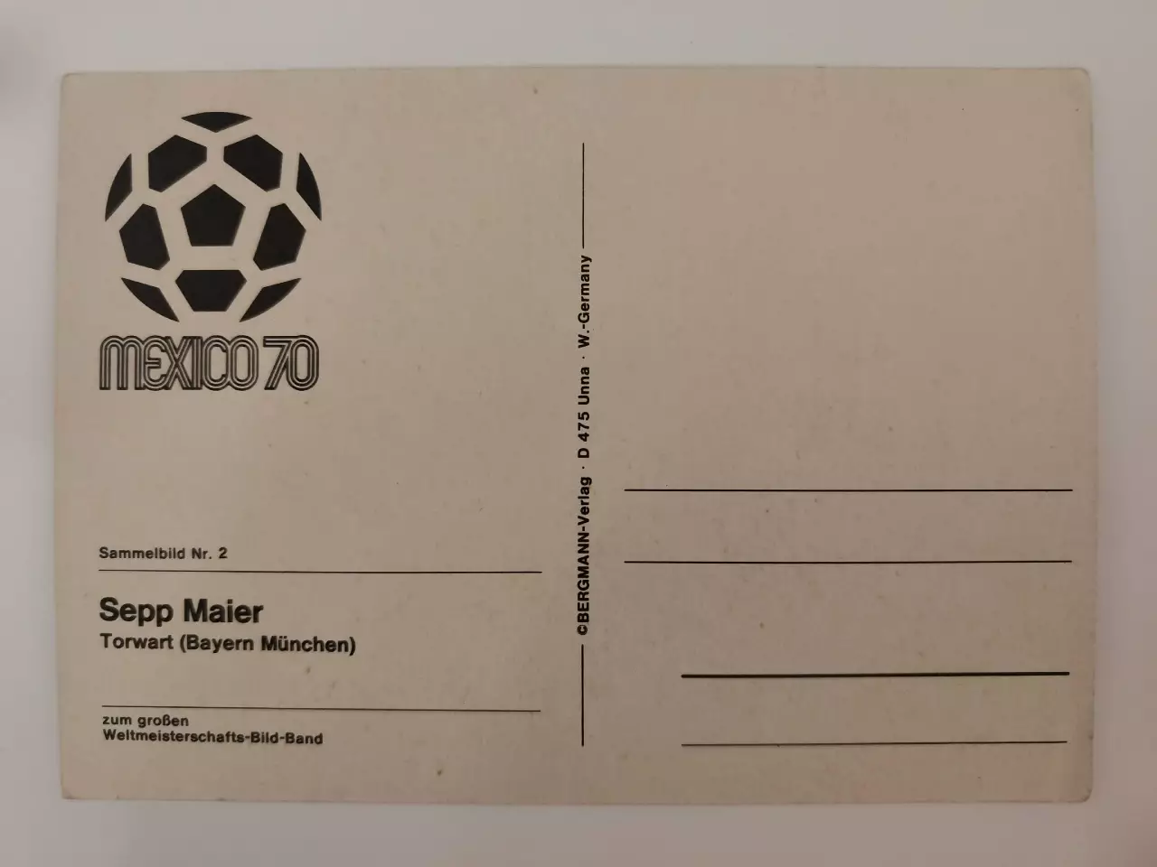 Оригинальный автограф Зепп Майер/Sepp Maier вратарь сб.Германия и Бавария 1970 1