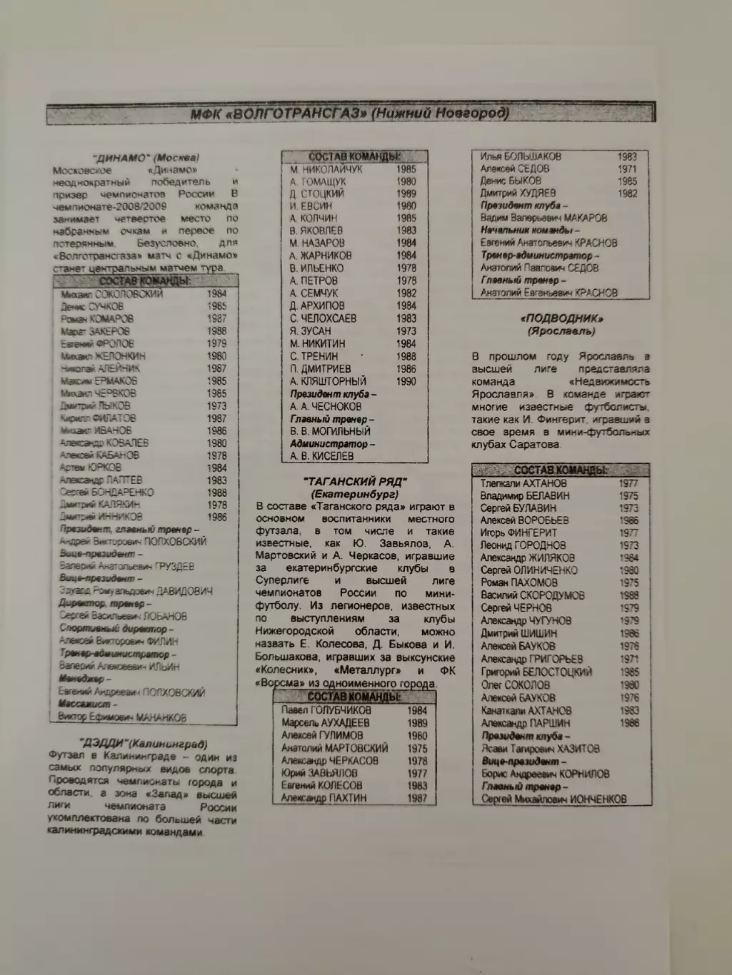 Нижний Новгород Суперлига 22-25 января 2009 Динамо Москва Екатеринбург Ярославль 2
