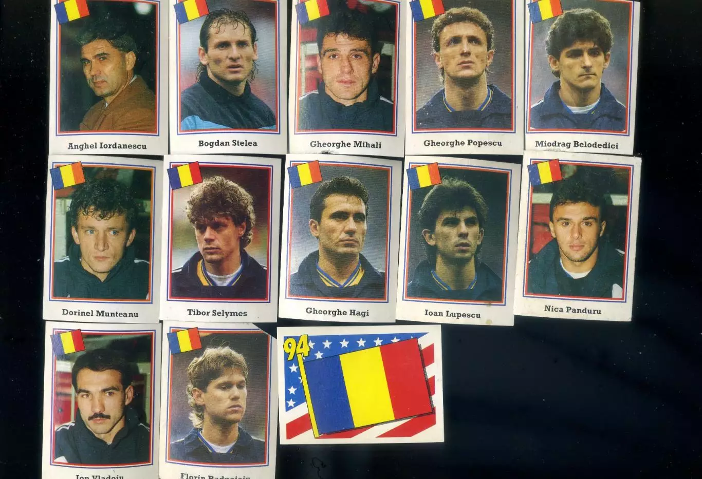 Румыния Romania Хаджи Hagi Panini EURO 1996 + 2008 + World Cup 1994 - 30 наклеек