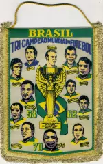 Вымпел Бразилия - Чемпионы Мира - Пеле Ривелино Тостао Жаирзиньо Феликс Загало