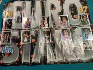 Баскетбол НБА NBA Upper Deck 1996-1997 - 10 стикеров на плакате - Euro Stars