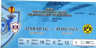 Карабах Азербайджан - Боруссия Дортмунд Германия 2010 Borussia Dortmund Germany