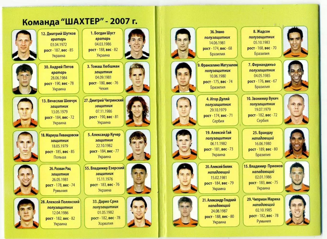 Шахтер Донецк - Календарь игр - 2007 1