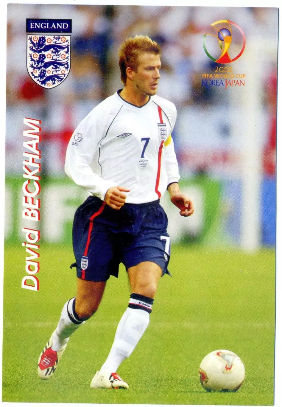 Открытка Дэвид Бекхэм Англия England David Beckham World Cup 2002 Мой Футбол