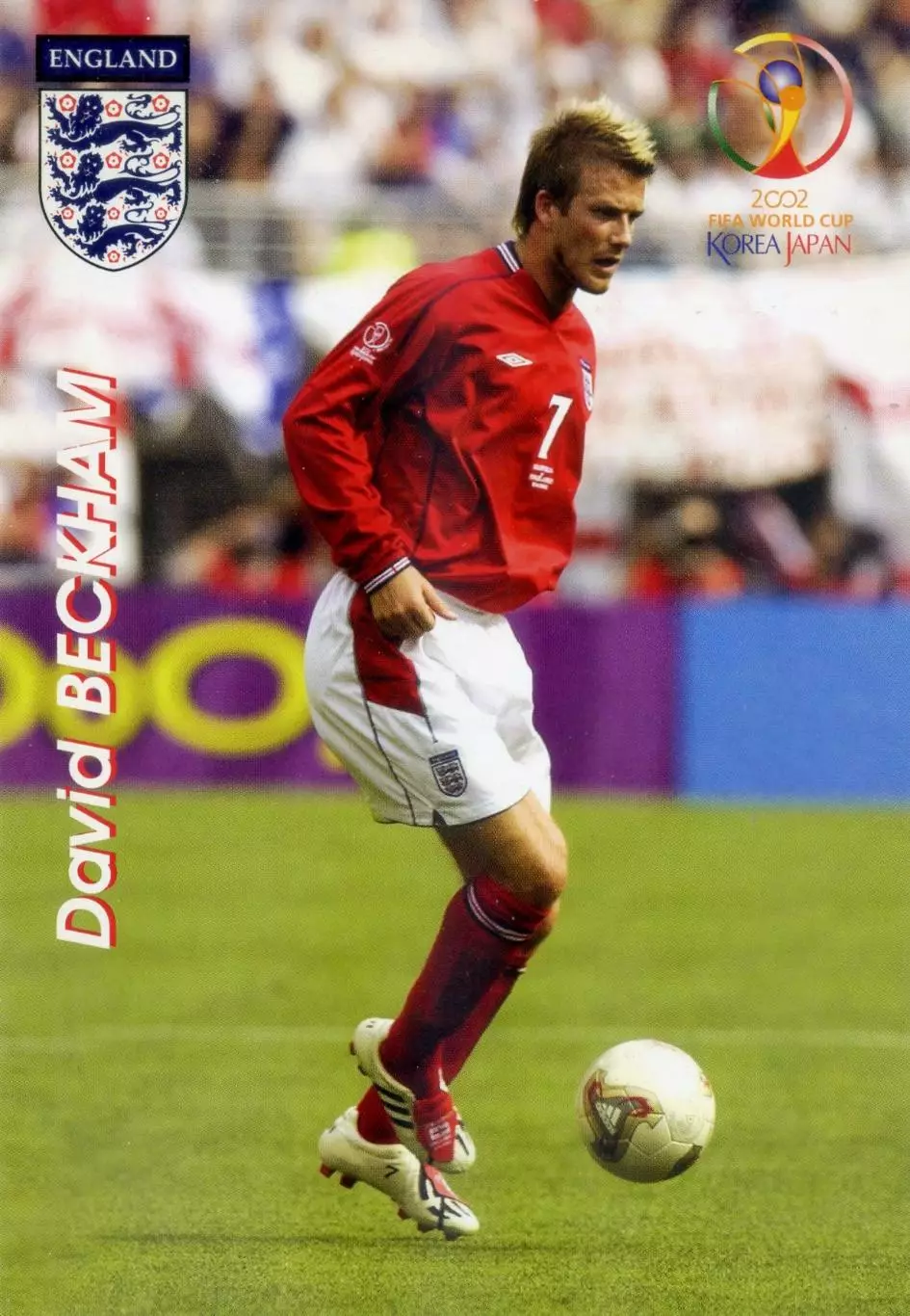 Открытка Дэвид Бекхэм Англия England David Beckham World Cup 2002 Мой Футбол