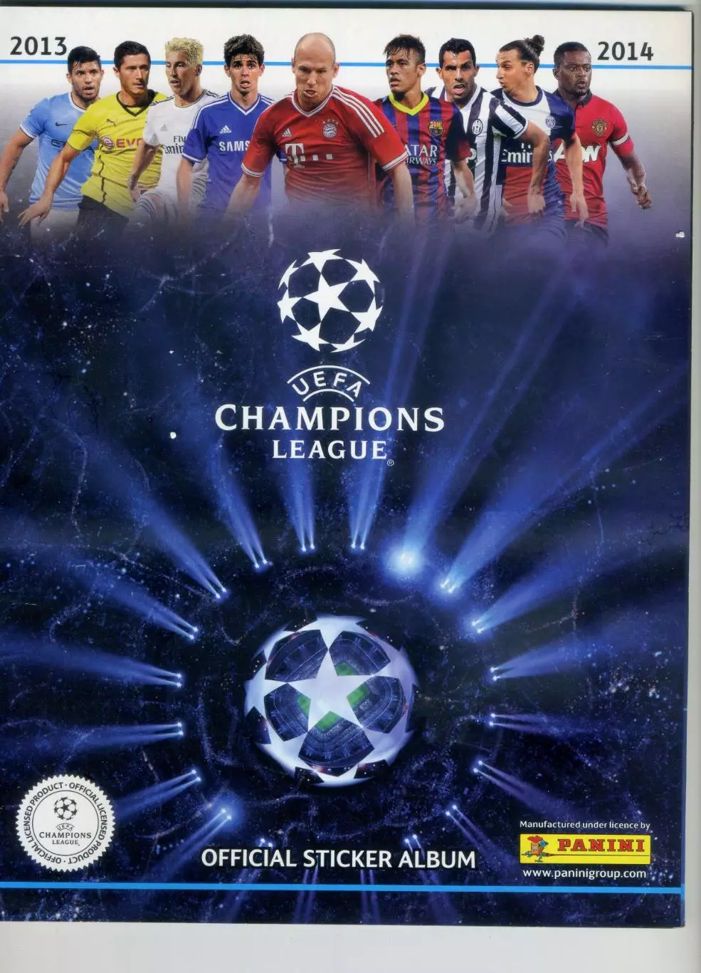 Альбом Panini для наклеек новый пустой +6 наклеек Лига Чемпионов 2013-2014 Панин
