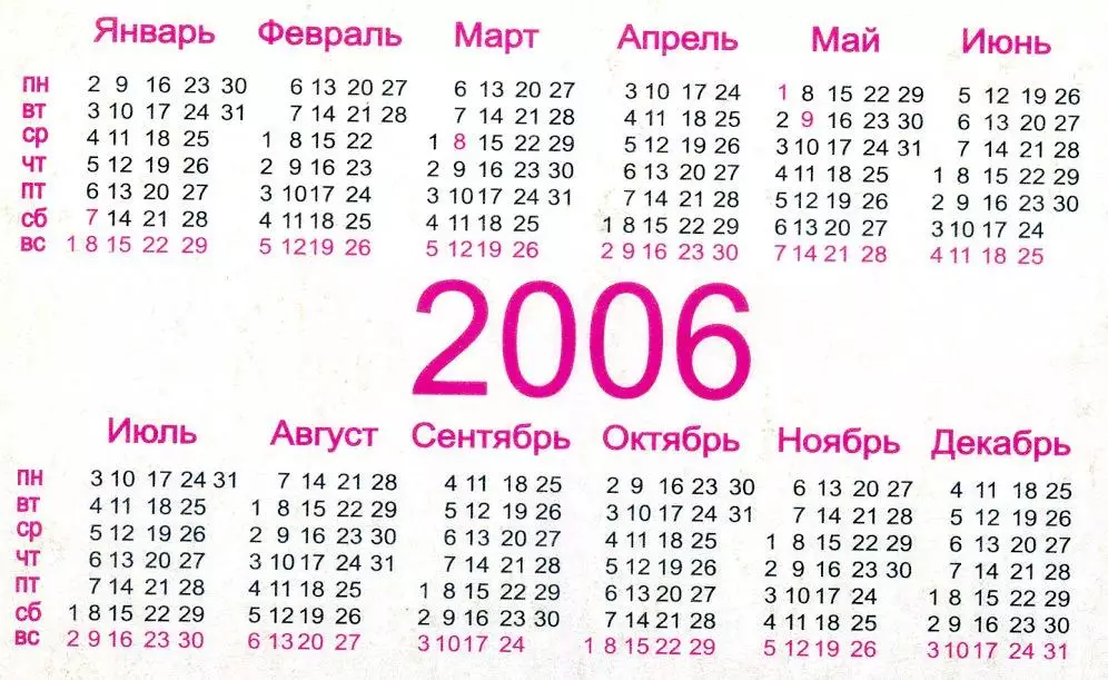 Календарик 2006 Англия Сборная 1