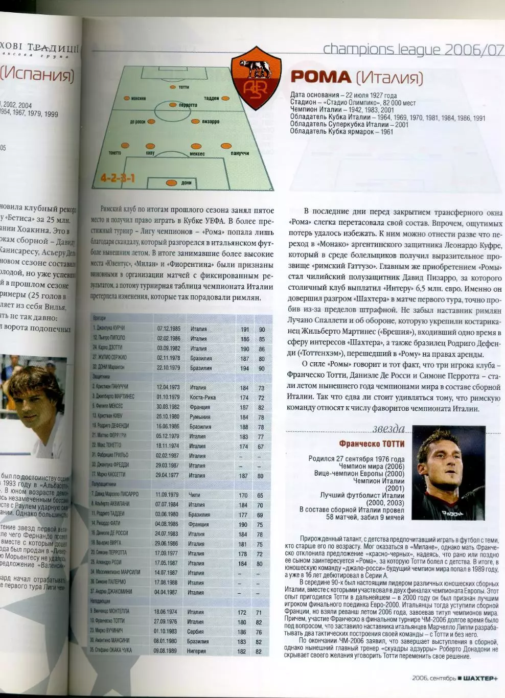 Шахтер Донецк v Рома Олимпиакос Валенсия 2006 Лига Чемпионов превью Фан-движение 3