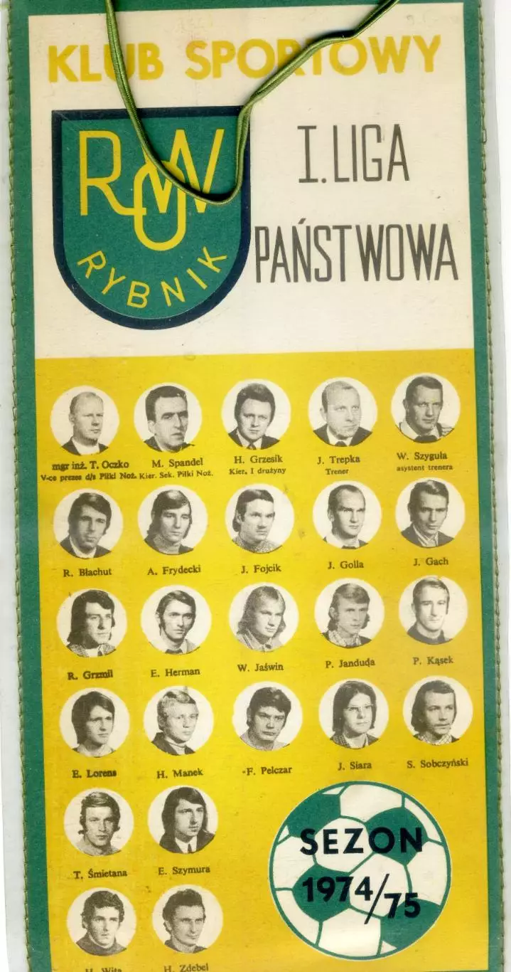 Вымпел РОВ Рыбник Польша - Pennant KS ROW Rybnik Poland Polska 1974 - 1975