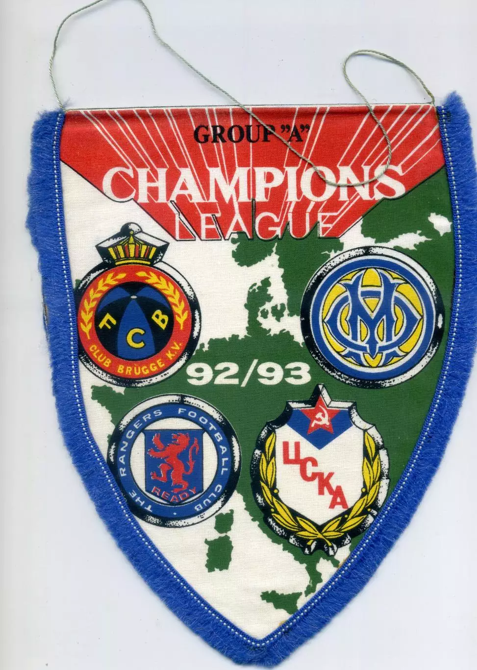 Вымпел Лига Чемпионов 1992-1993 - ЦСКА Москва Брюгге Глазго Рейнджерс Олимпик ОМ