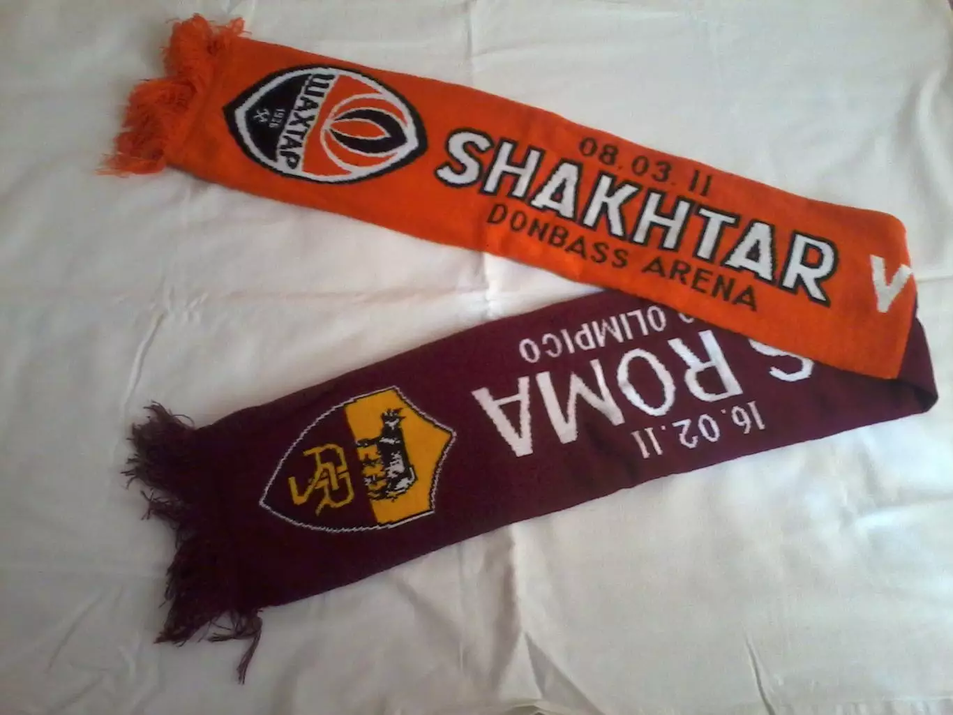 Шарф Шахтер Донецк - Рома Рим Италия 2011 Лига Чемпионов - НОВЫЙ - AS Roma Italy 1