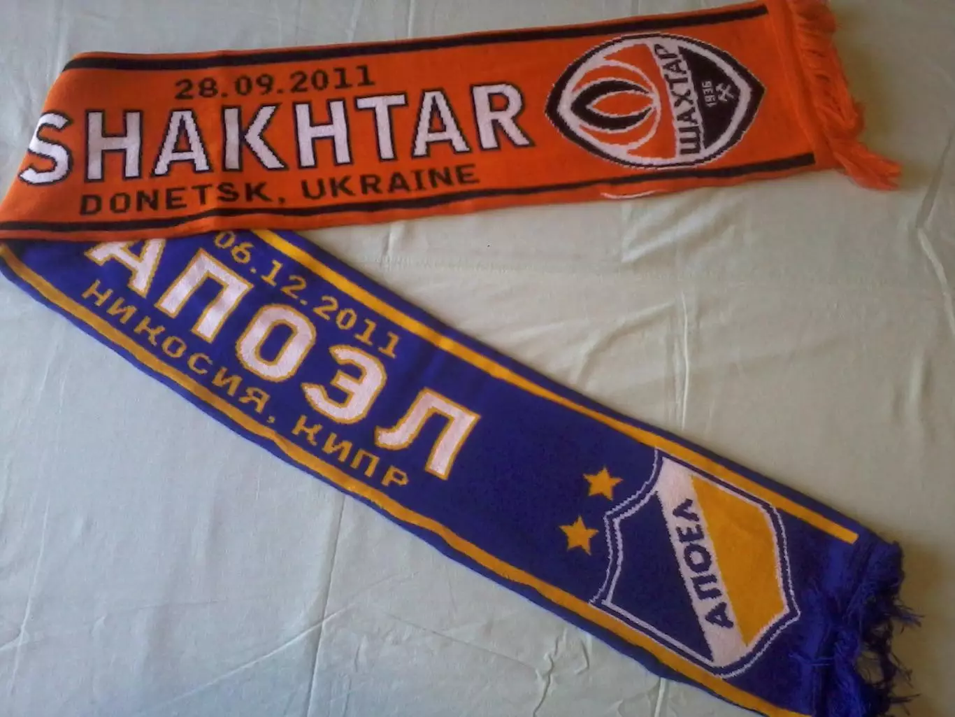 Шарф Шахтер Донецк - АПОЭЛ Кипр 2011 - Лига Чемпионов - НОВЫЙ - APOEL Cyprus 1