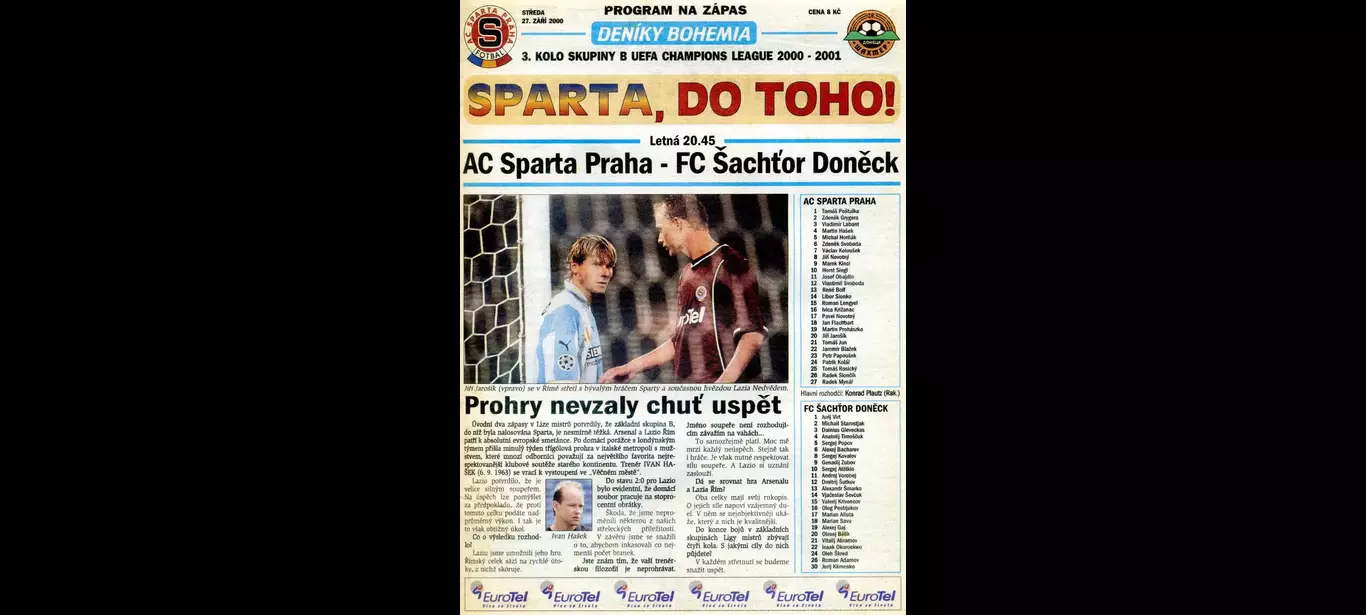 Спарта Прага Чехия - Шахтер Донецк 2000 1
