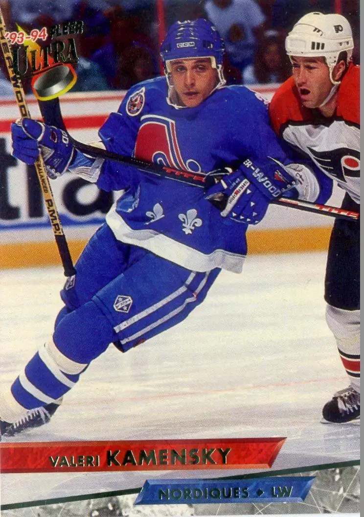FLEER Ultra NHL 1993-1994-Валерий Каменский-Квебек-Химик Воскресенск-ЦСКА Москва