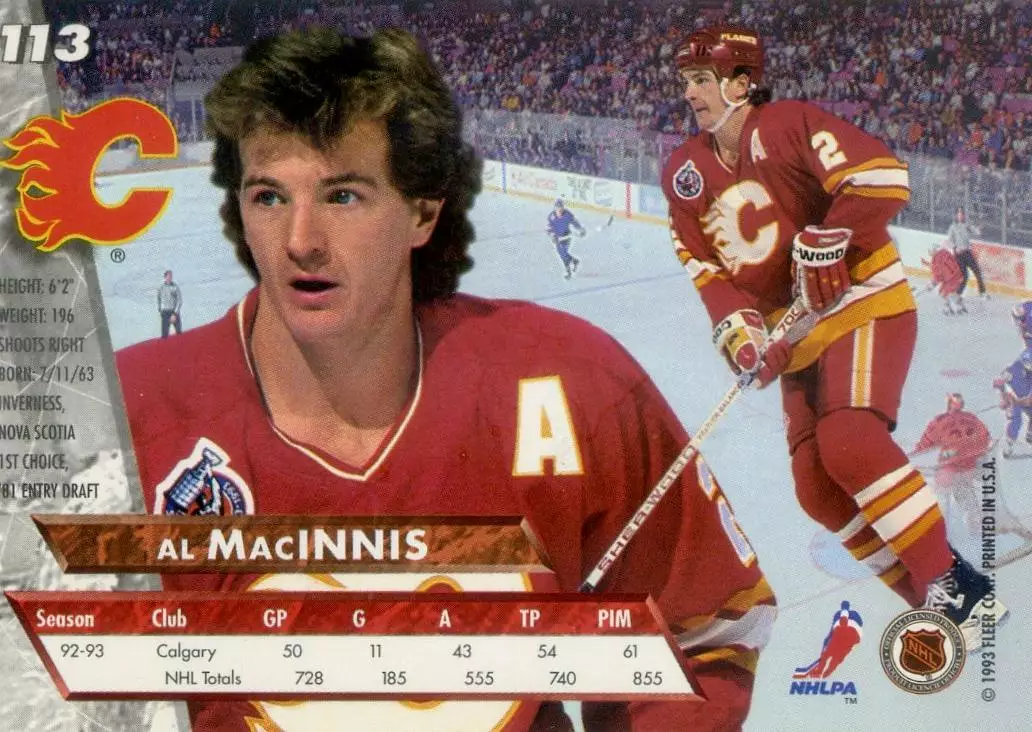 FLEER Ultra NHL 1993-1994-Эл Макиннис-Al MacInnis-Калгари Флэймз-Calgary Flames 1