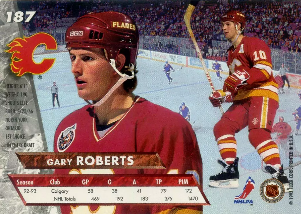 FLEER Ultra NHL НХЛ 1993-1994-Гэри Робертс-Gary Roberts-Калгари Флэймз-Calgary 1