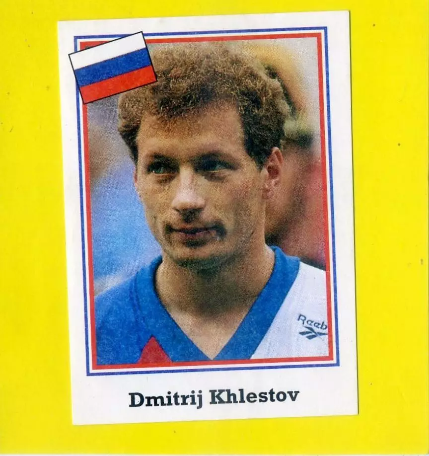 Дмитрий Хлестов Спартак Москва Россия стикер #100 EUROFLASH Чемпионат Мира 1994