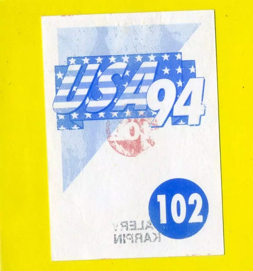 Валерий Карпин Спартак Москва Россия стикер #102 EUROFLASH Чемпионат Мира 1994 1