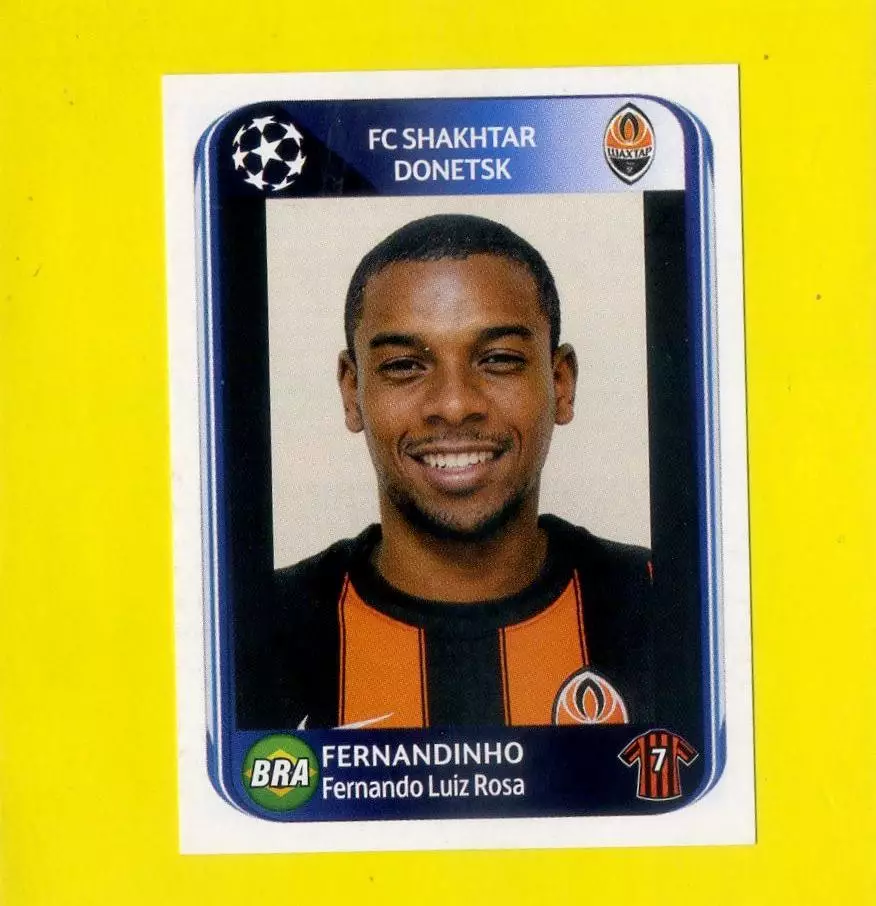 Наклейка Стикер #506 Panini Фернандиньо Бразилия Шахтер Донецк Лига 2010-2011