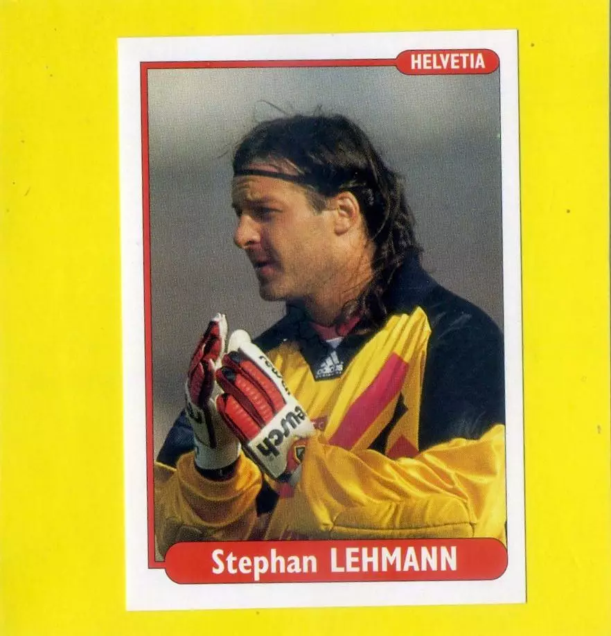 Наклейка Стикер EURO foot96 #48 Евро 1996 Штефан Леман Stephan Lehmann Швейцария