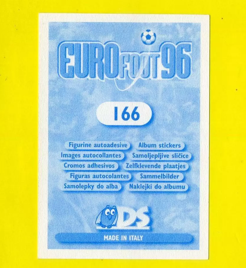 Наклейка EURO foot96 166 Евро 1996 Маттиас Заммер - Matthias Sammer Германия ГДР 1