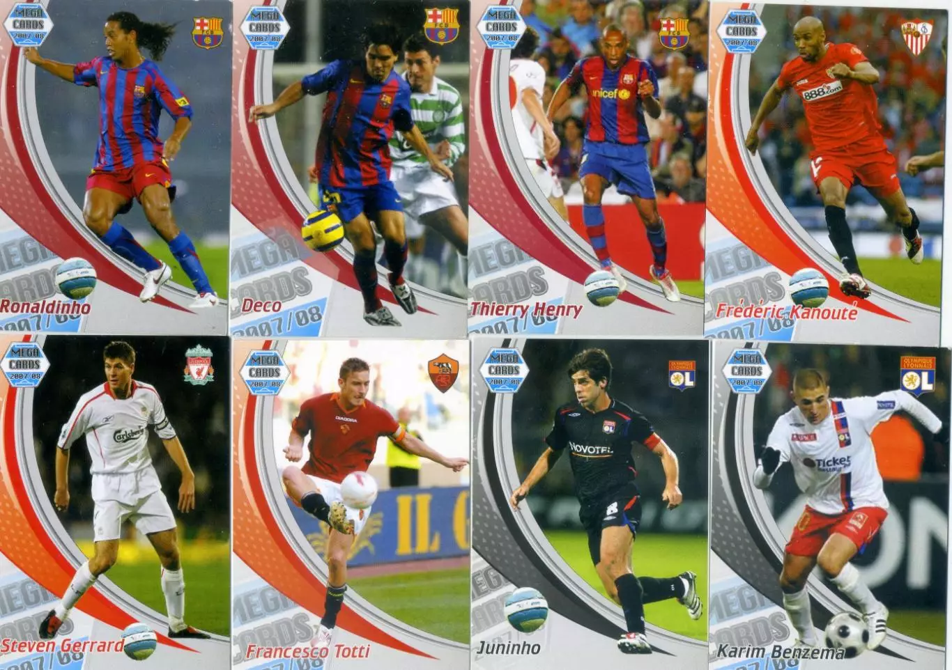 25 Mega Cards 2007/08 Барселона Ливерпуль Арсенал Челси Милан Манчестер Юнайтед