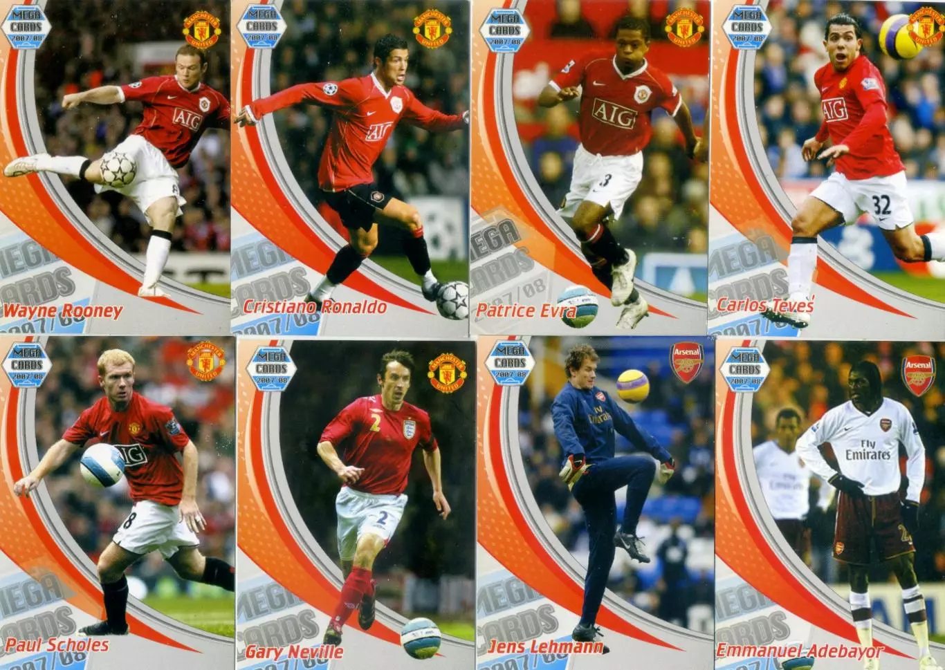 25 Mega Cards 2007/08 Барселона Ливерпуль Арсенал Челси Милан Манчестер Юнайтед 2
