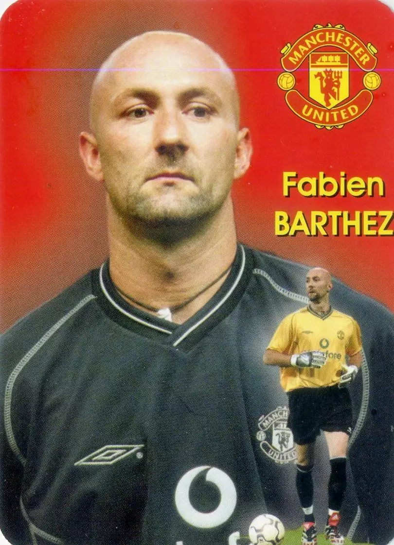 Календарик В Мире Футбола 2002-Фабьен Бартез Barthez Манчестер МЮ United Франция