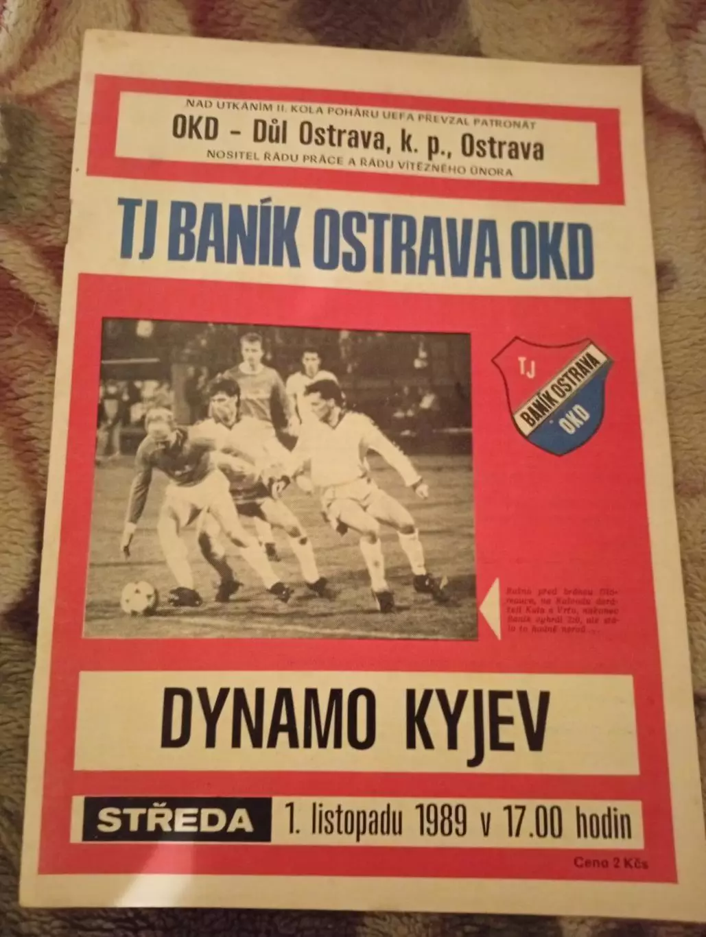 Баник Острава Чехословакия ЧССР - Динамо Киев СССР - Кубок УЕФА - 1.11.1989
