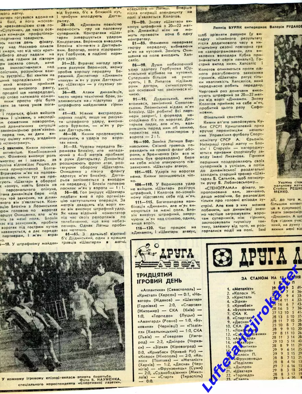 Шахтер Донецк-Динамо Киев 1978 - Кубок СССР Финал - Статья + Футбол-Хоккей №34 3
