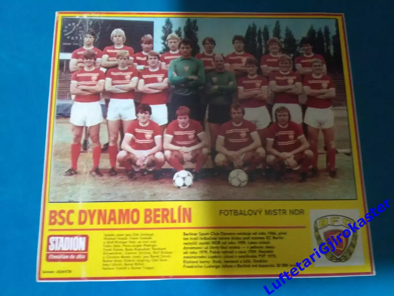 Постер из журнала Стадион Stadion - Динамо Берлин ГДР DDR Германия