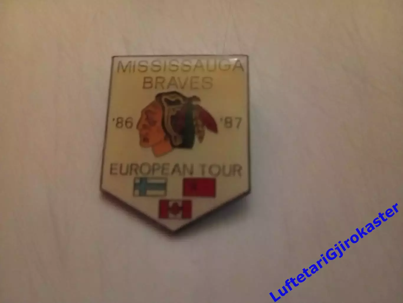 Хоккей - Значок - Mississauga Braves Канада - Евротур 1986-1987 - СССР Финляндия