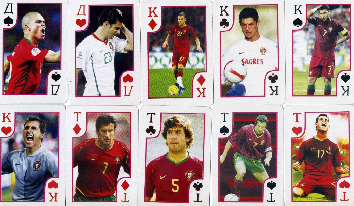 Карты игральные Футбол комплект 36 карт - Португалия Луиш Фигу Криштиану Роналду 1