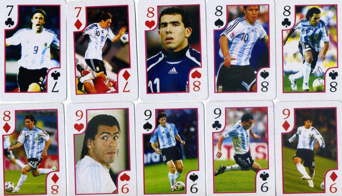 Карты игральные Футбол - комплект 36 карт - Аргентина Месси Агуэро Тевес 3