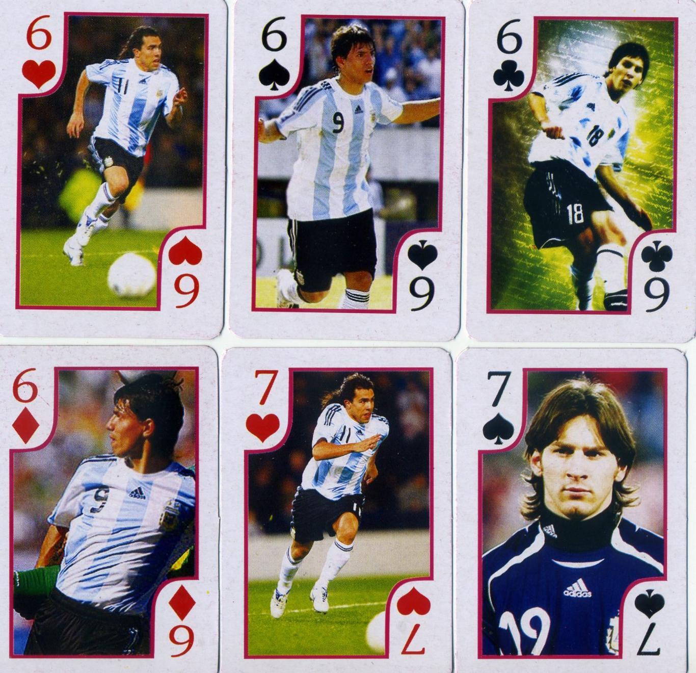 Карты игральные Футбол - комплект 36 карт - Аргентина Месси Агуэро Тевес 4