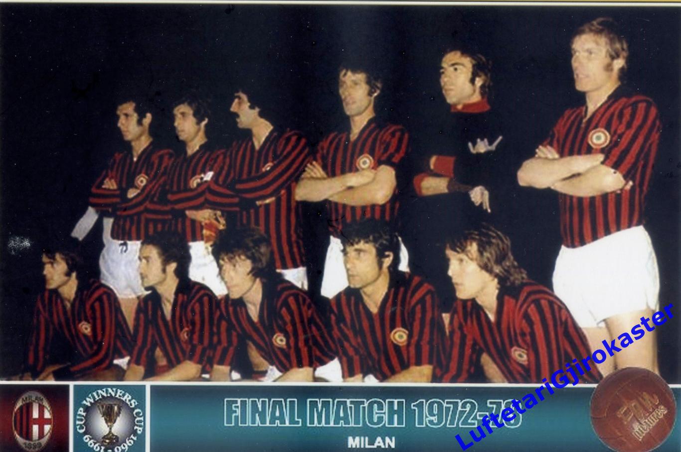 Футбол Фото РЕПРИНТ - Милан Италия 1972 - 1973 Milan Italy