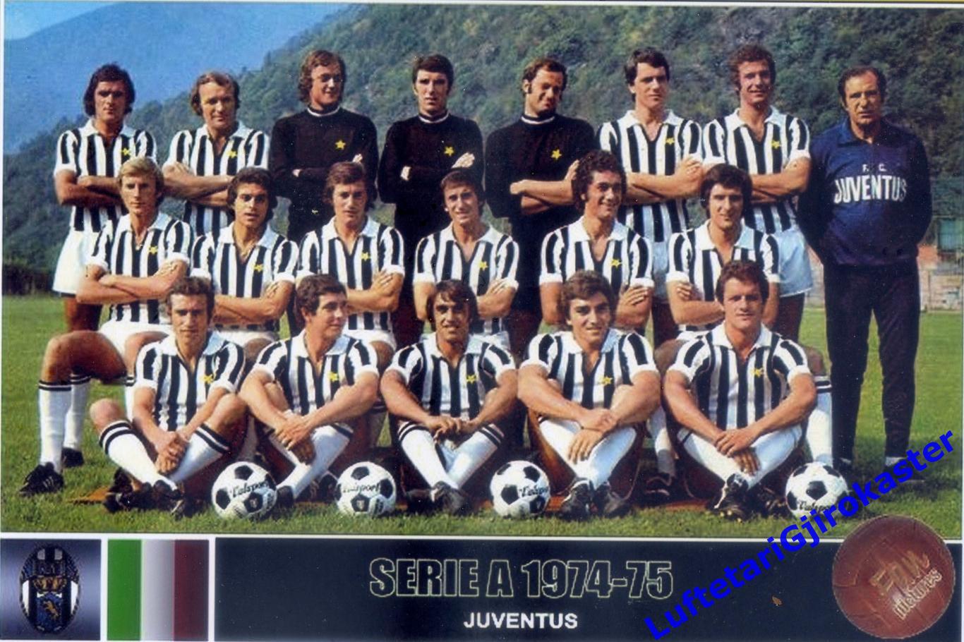 Футбол Фото РЕПРИНТ - Ювентус Италия 1974 - 1975 Juventus Italy