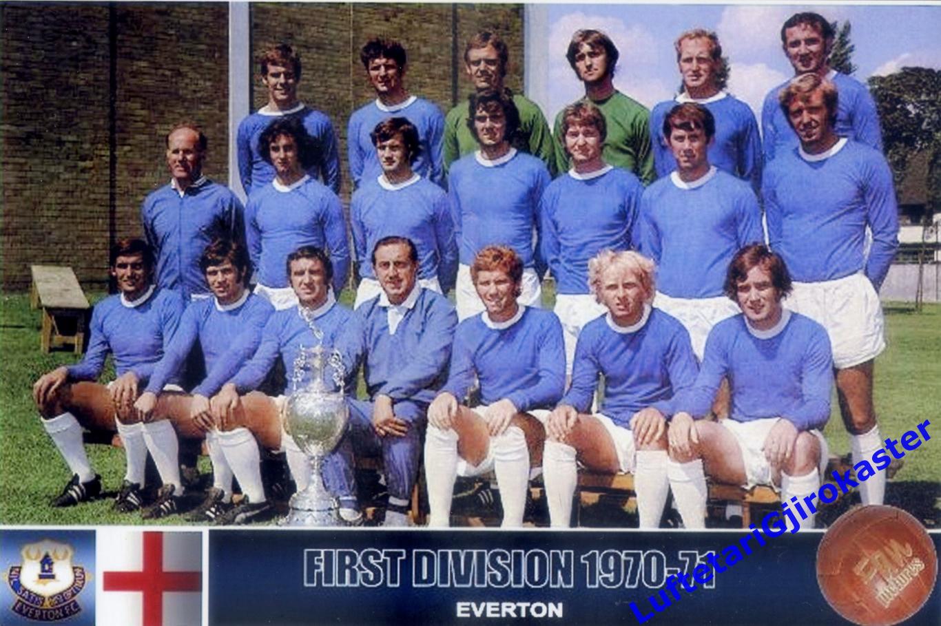 Футбол Фото РЕПРИНТ - Эвертон Англия 1970-71 Everton England