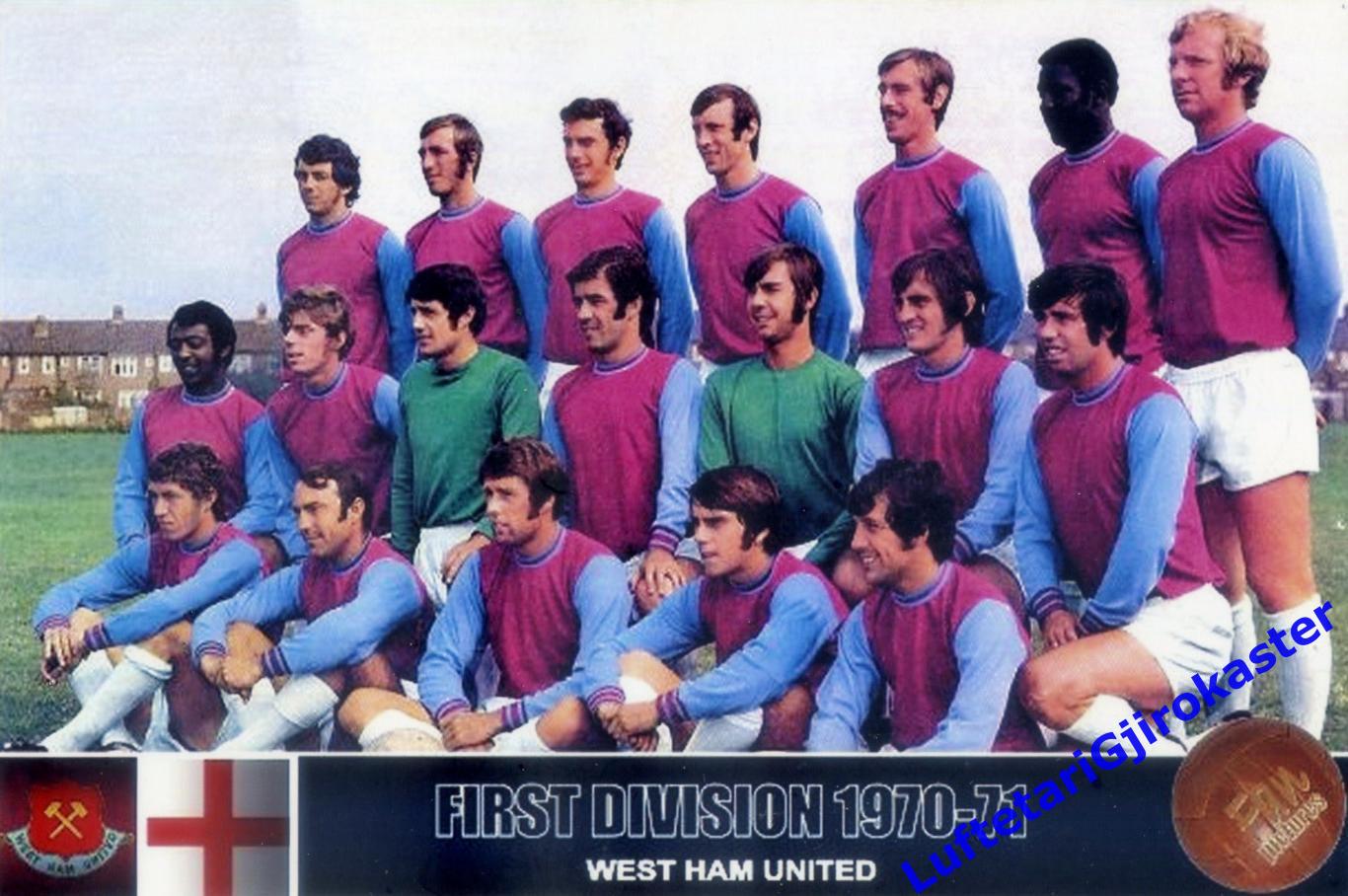 Футбол Фото РЕПРИНТ - Вест Хэм Юнайтед Англия 1970-71 West Ham United England