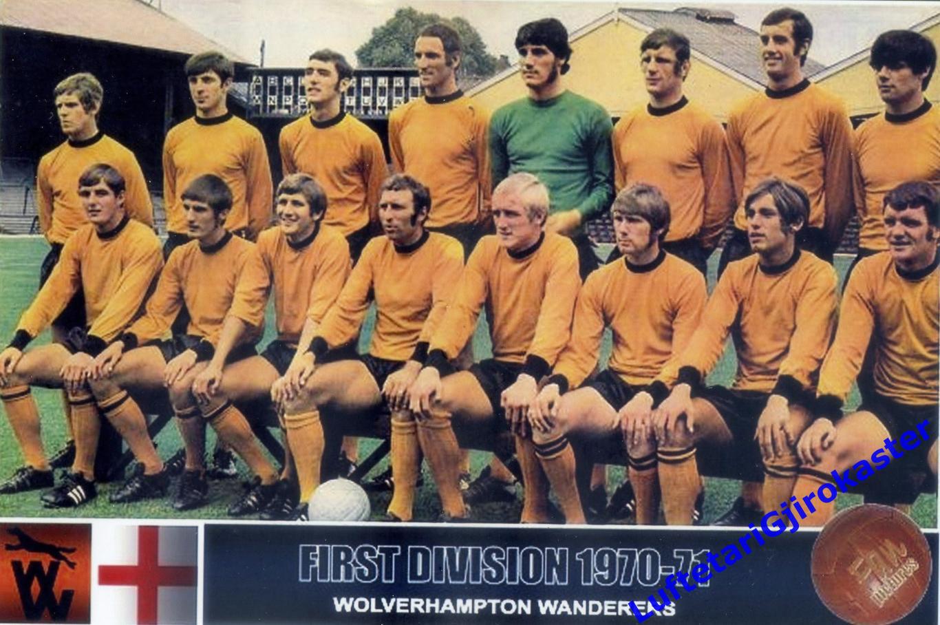 Футбол Фото РЕПРИНТ - Вулверхэмптон Уондерерс Англия 1970-71 Wolverhampton