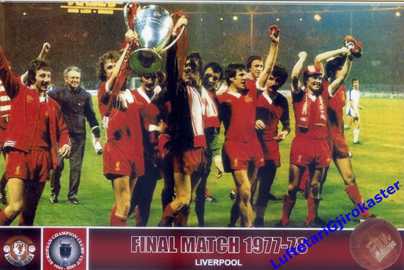 Футбол Фото РЕПРИНТ - Ливерпуль Англия 1977-78 Liverpool England