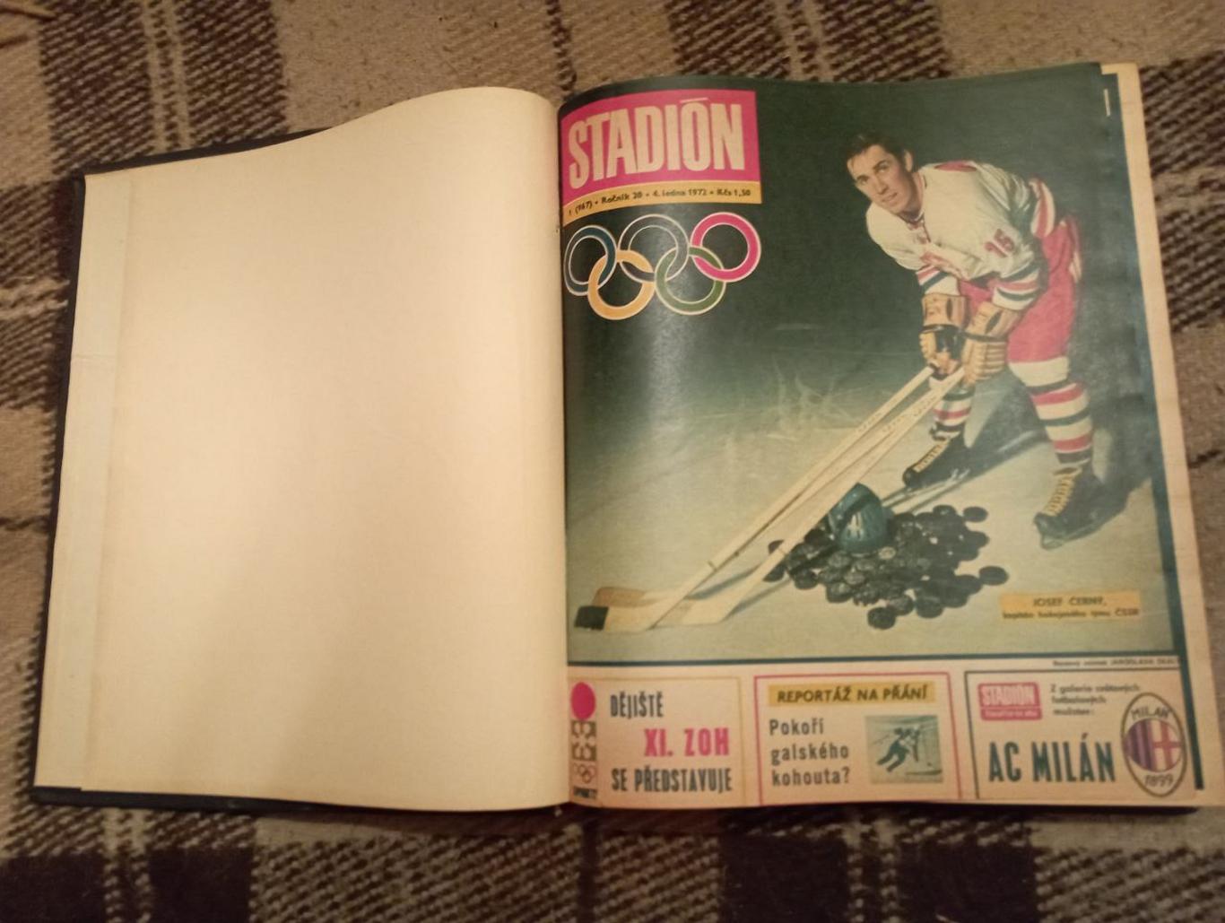 Stadion Стадион ЧССР 1972 - комплект журналов в книге № 1-52 + приложение 1