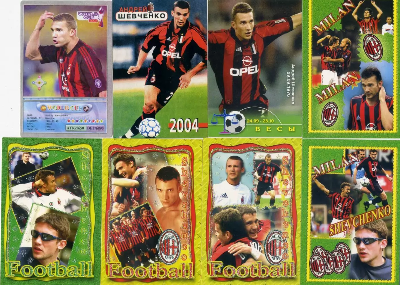 Андрей Шевченко - Динамо Киев Украина Милан Челси - 66 футбольных календариков 3