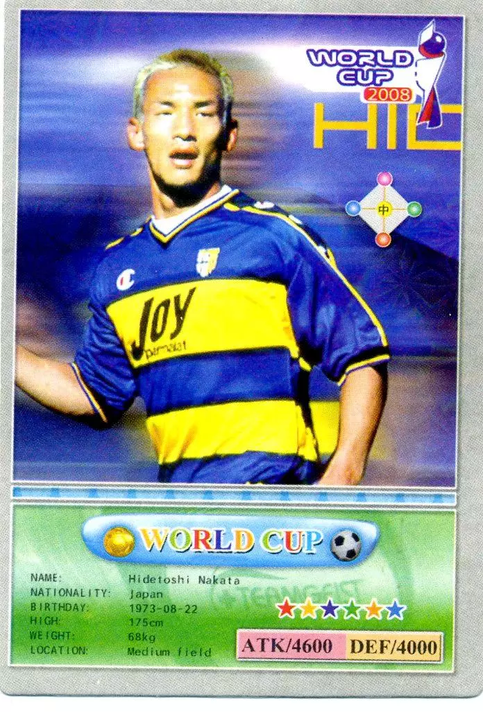 Футбол - Карточка Хидэтоси Наката - Hidetoshi Nakata - Япония