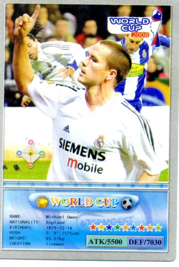 Футбол - Карточка Майкл Оуэн Michael Owen Англия Ливерпуль Реал Мадрид
