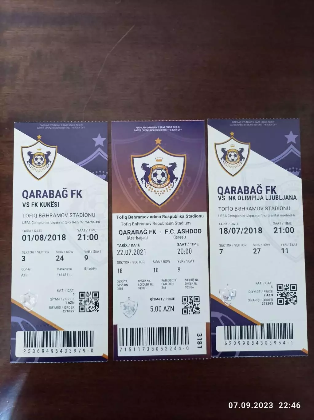 Карабах Азербайджан Монако Селтик Тоттенхэм Ашдод Кукеси Любляна 9 билетов 1