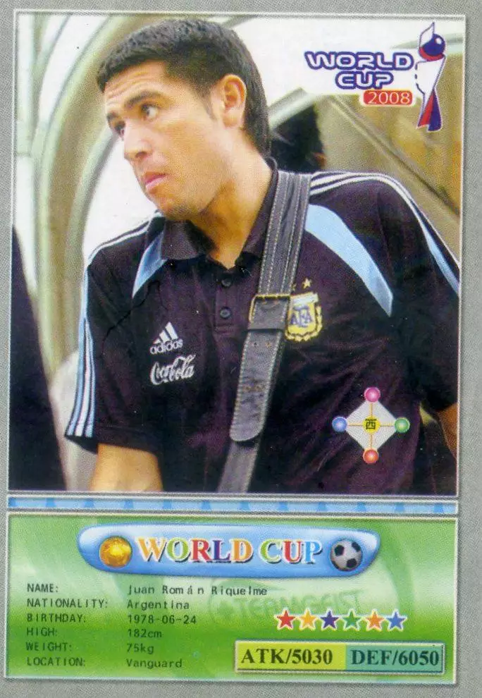 Футбол - Карточка Хуан Рикельме Juan Riquelme Аргентина Бока Хуниорс Вильярреал