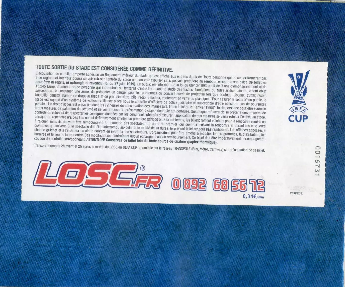 Билет Лилль Франция - Шахтер Донецк 2006 LOSC Lille France - Shakhtar Donetsk 1