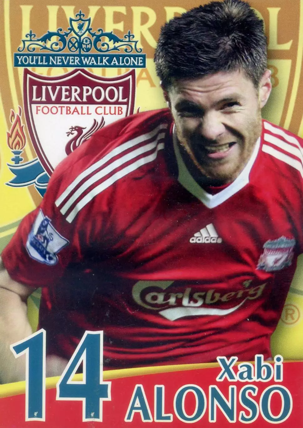 Открытка Футбол Собери Команду Ливерпуль Liverpool Англия Хаби Алонсо Испания